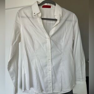 Carolina Herrera Women’s White Button Down Shirt Size 8